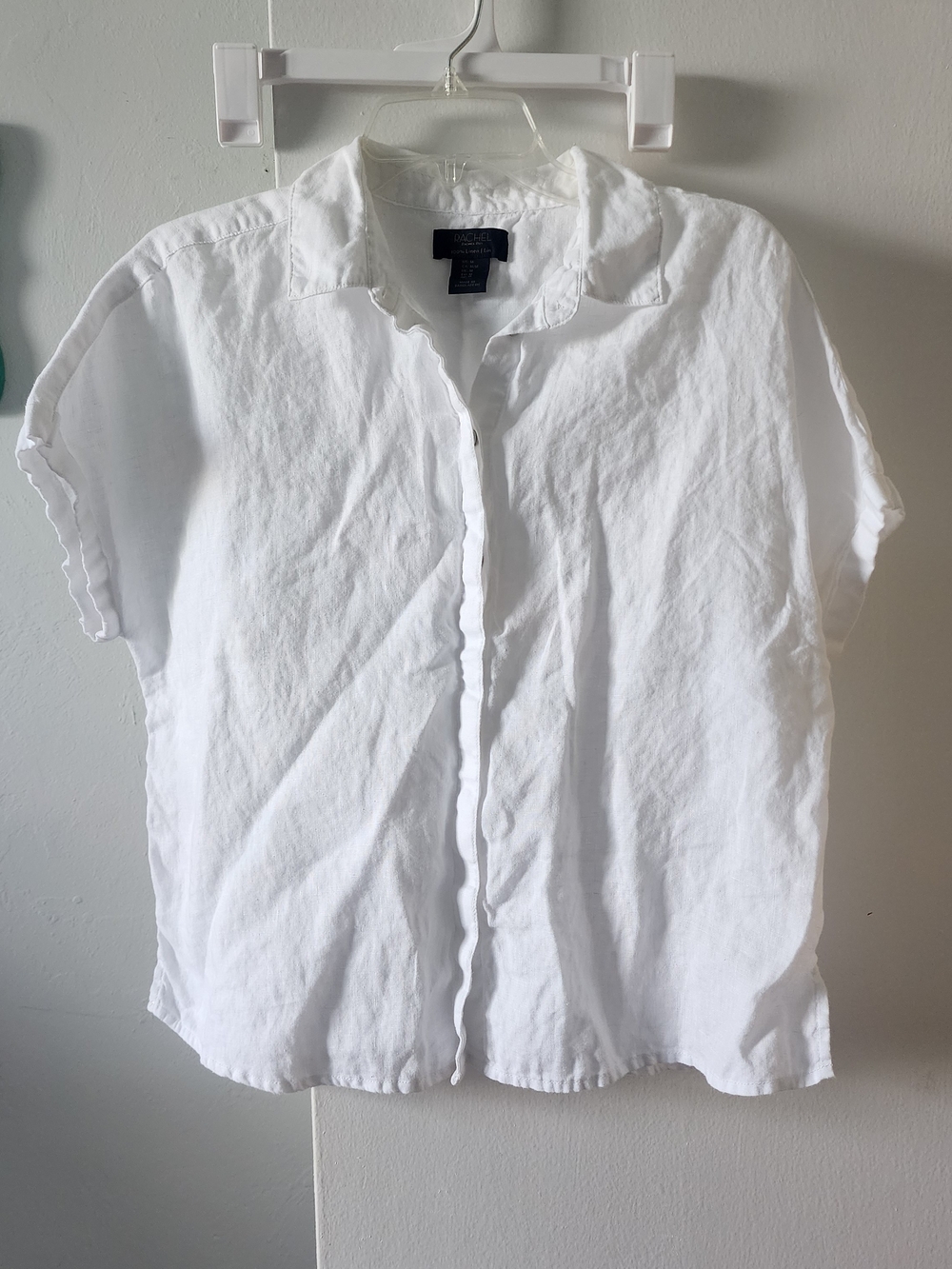 Classic White Linen Button-Front Shirt